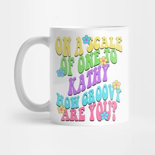 Kathy Cute Retro Girls Groovy Kathy Personalized Name Mug